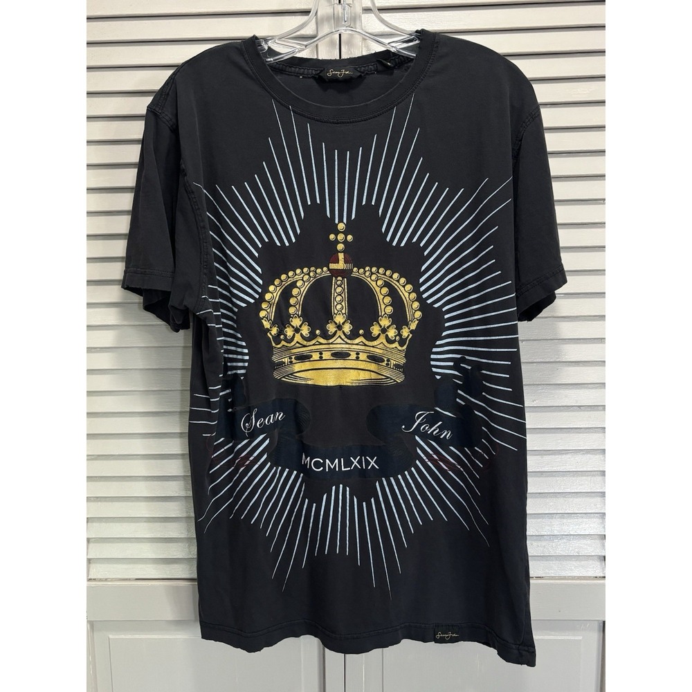 Sean John Graphic Crown Crew Neck Short Sleeve T-Shirt Size XL Soft
